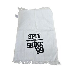 Vintage 1999 Harley Davidson Sports Towel OS White Spit Shine Biker Rag Cleaning
